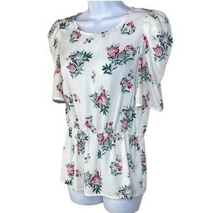 Banana Republic White Floral Blouse